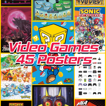 24 x 36 Poster Box - Video Game Theme (45 Posters BAGGED & BOARDED)