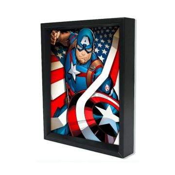 Marvel - Captain America - Flag (8"x10" Lenticular Shadow Box)
