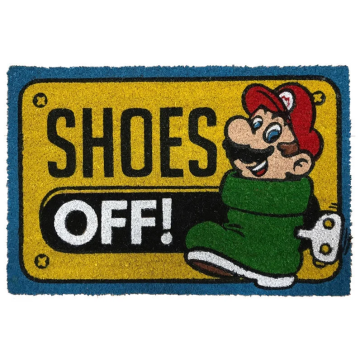 Super Mario - Shoes Off (17"x29" Doormat)